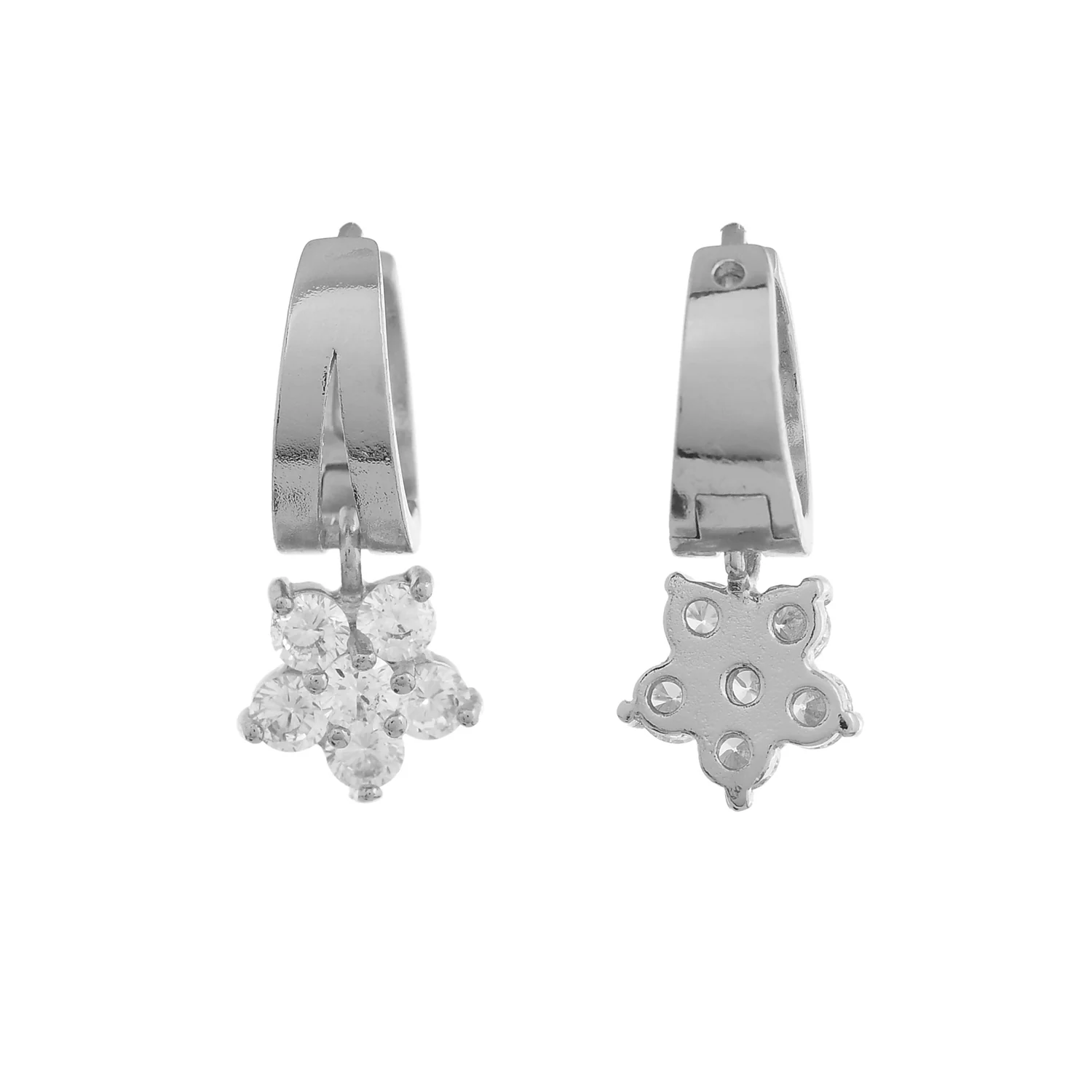 Sparkling Essentials Blossom Silver Hoop Earrings - Image 5
