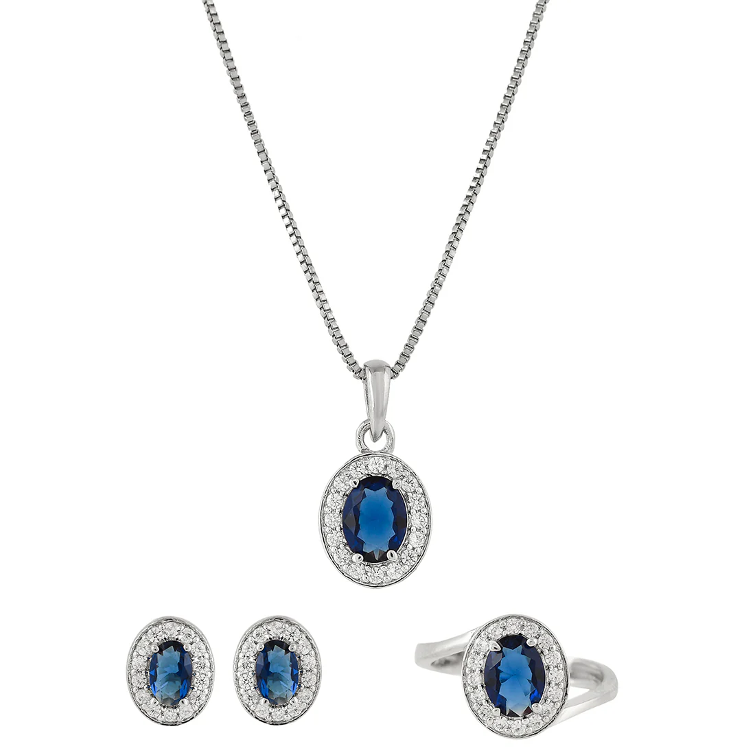 Sparkling Essentials Blue Oval Cut Zirconia Box Set - Image 3