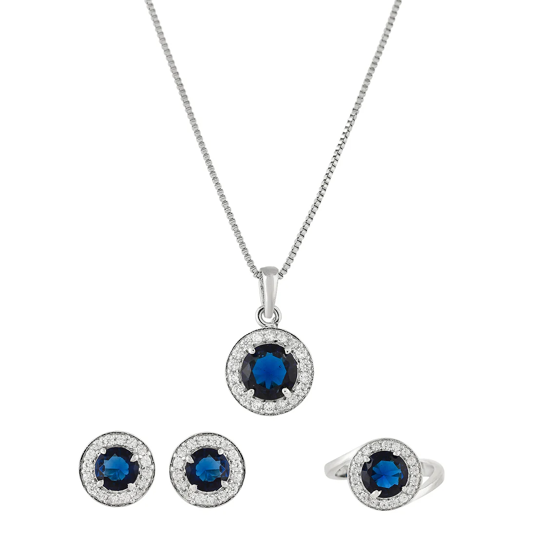 Sparkling Essentials Blue Round Cut CZ Box Set - Image 3