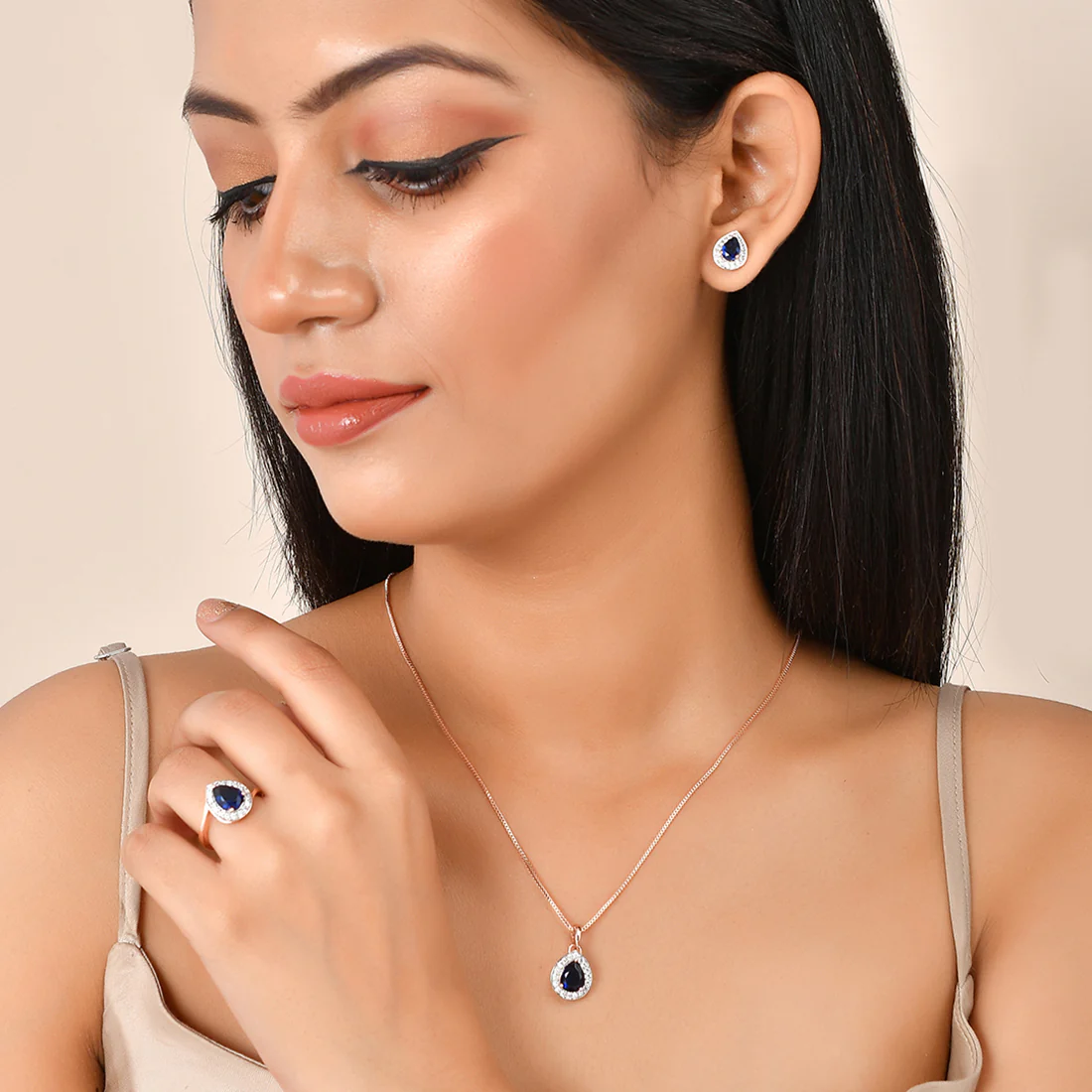 Sparkling Essentials Blue Teardrop Cut Zirconia Box Set - Image 2