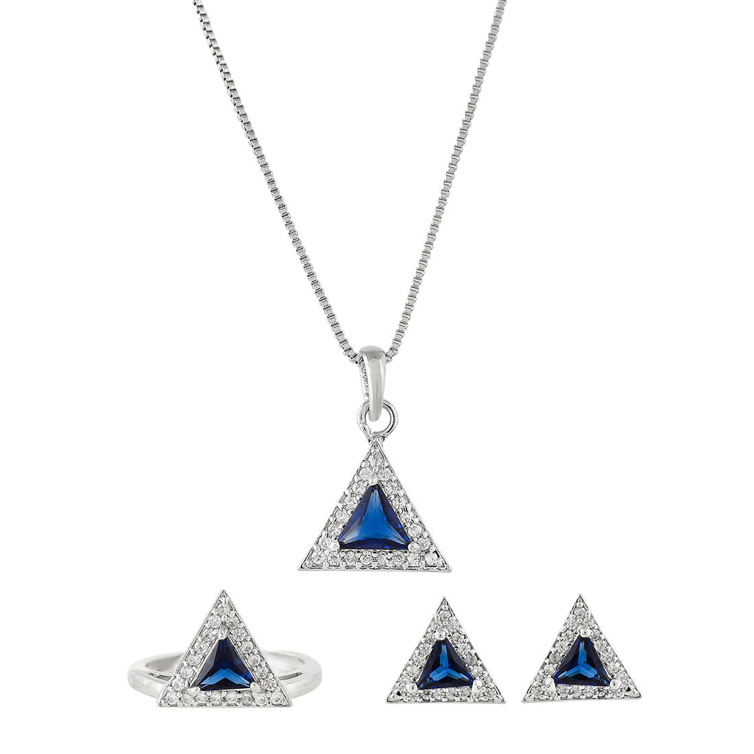 Sparkling Essentials Blue Triangle Cut Cluster Setting CZ Box Set - Image 3