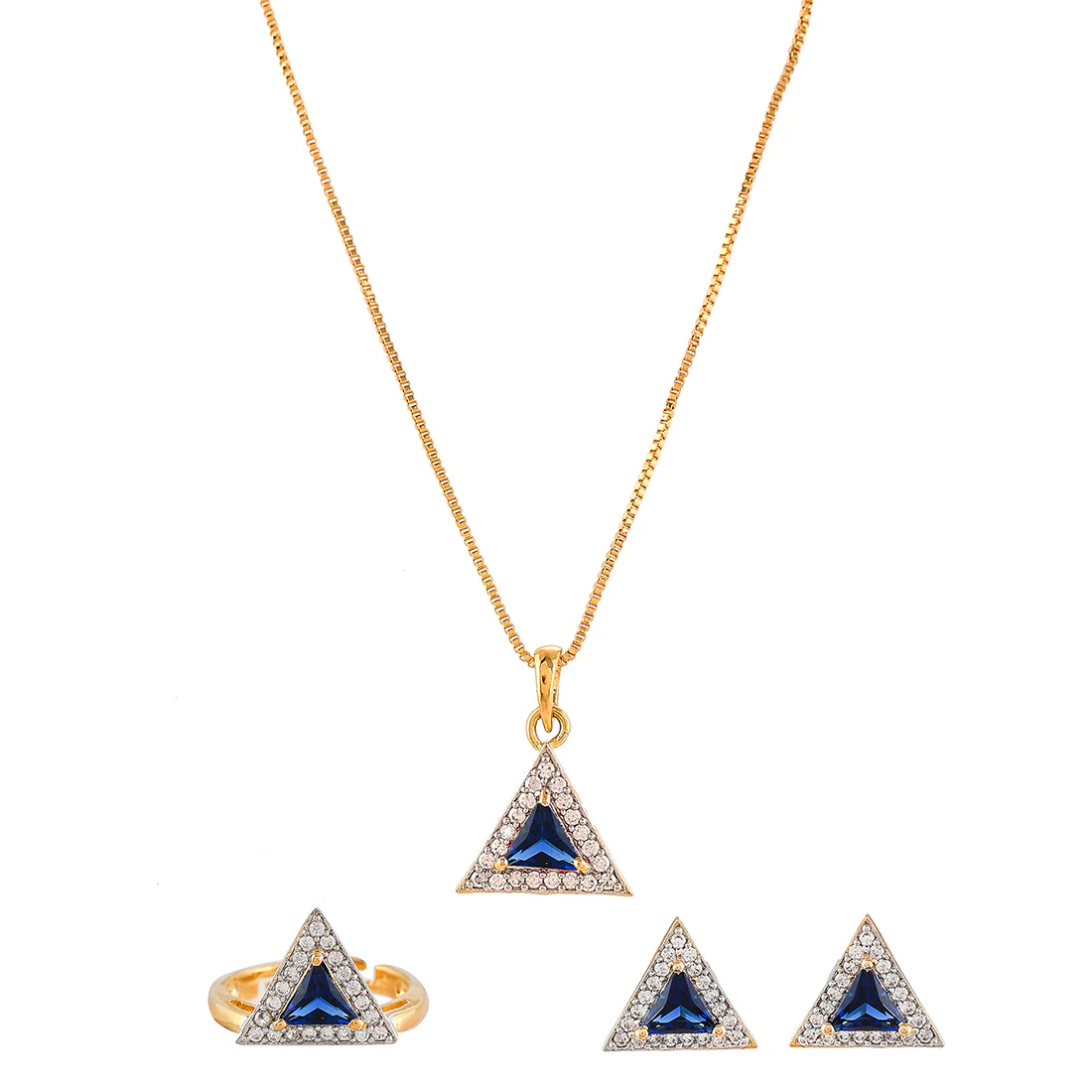Sparkling Essentials Blue Triangle Cut Zirconia Box Set - Image 3