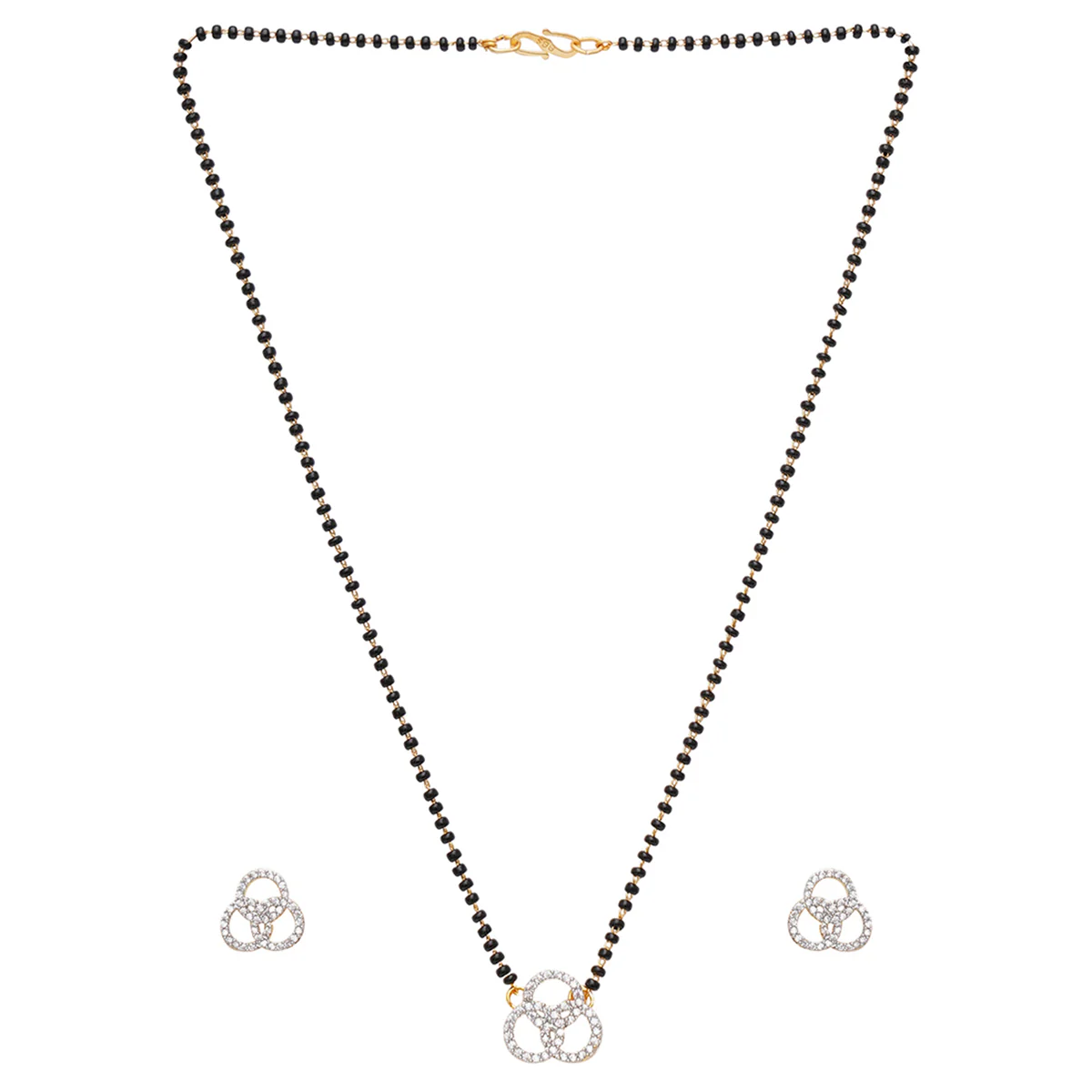 Sparkling Essentials Borromean Rings CZ Mangalsutra Set - Image 3