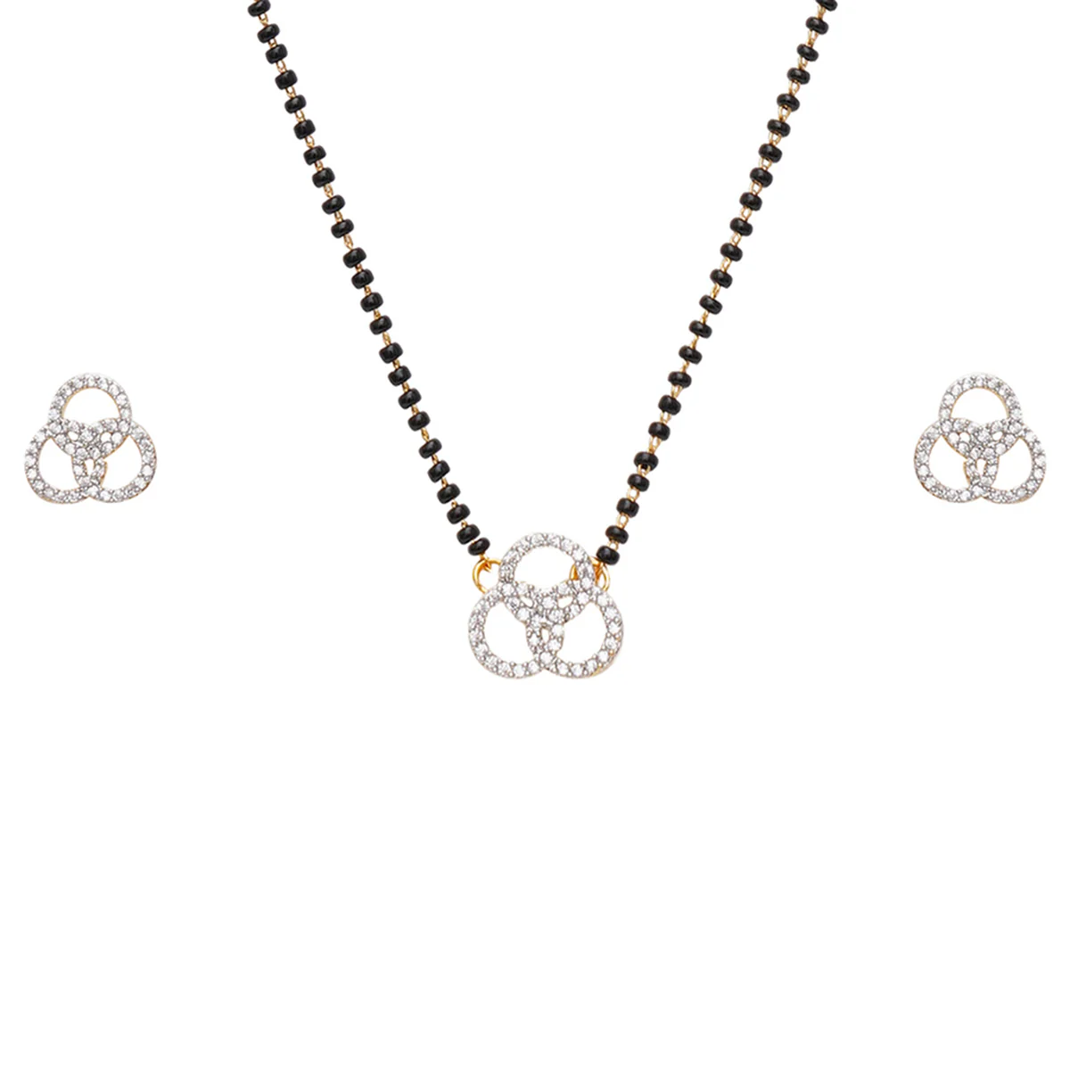 Sparkling Essentials Borromean Rings CZ Mangalsutra Set - Image 4
