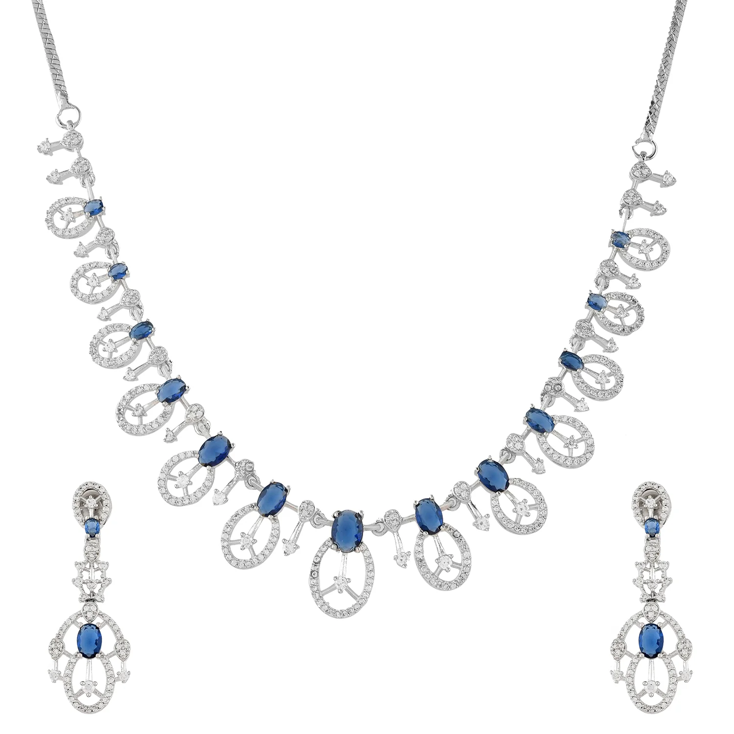 Sparkling Essentials Celestial Charm American Diamond Necklace Set - Image 3
