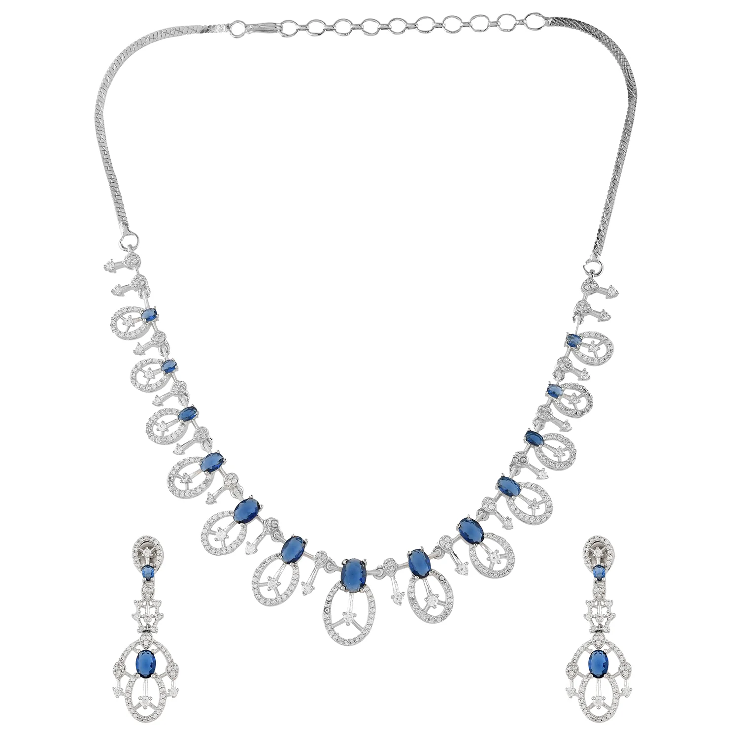 Sparkling Essentials Celestial Charm American Diamond Necklace Set - Image 4