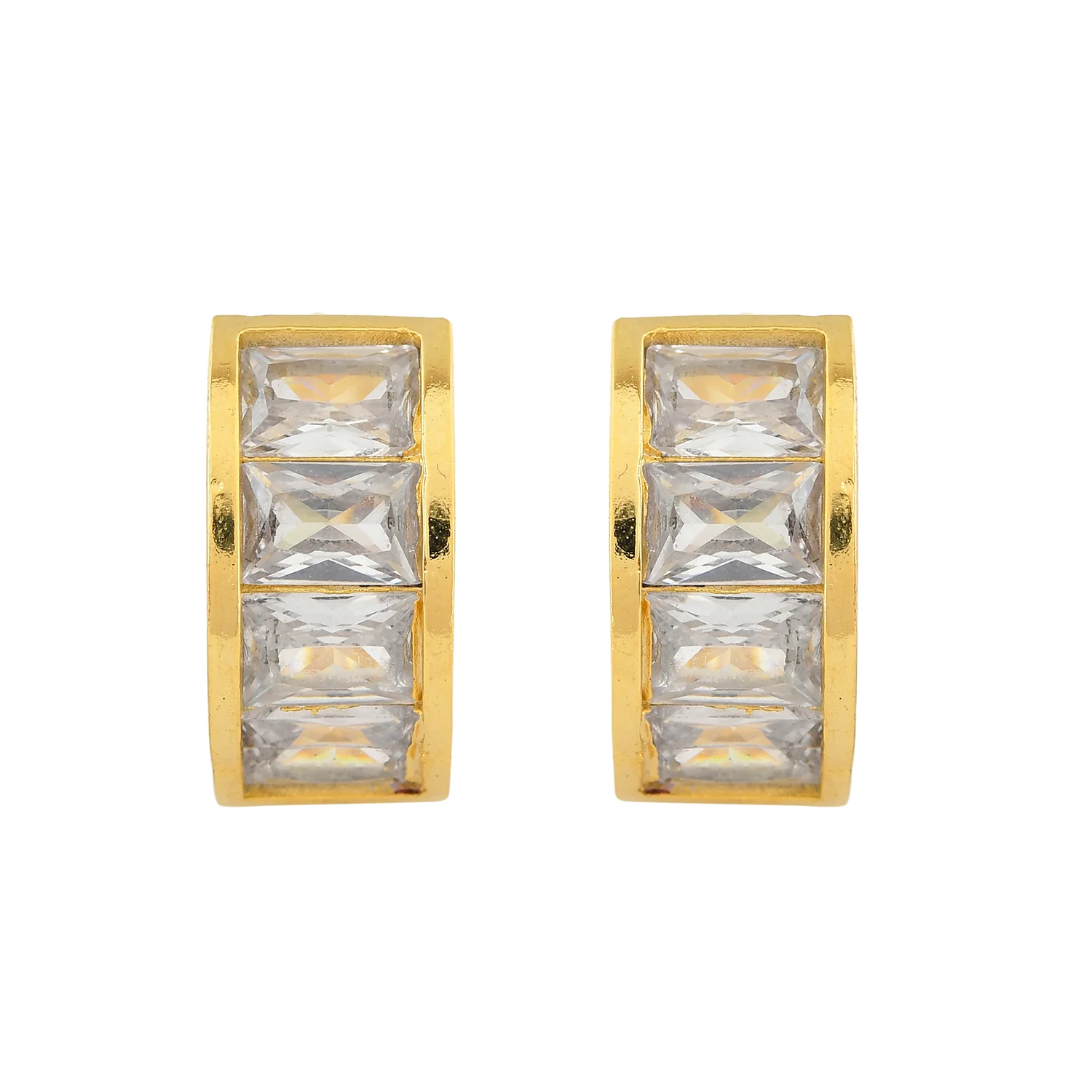 Sparkling Essentials Celestial Gold Hoop Stud Earrings - Image 4