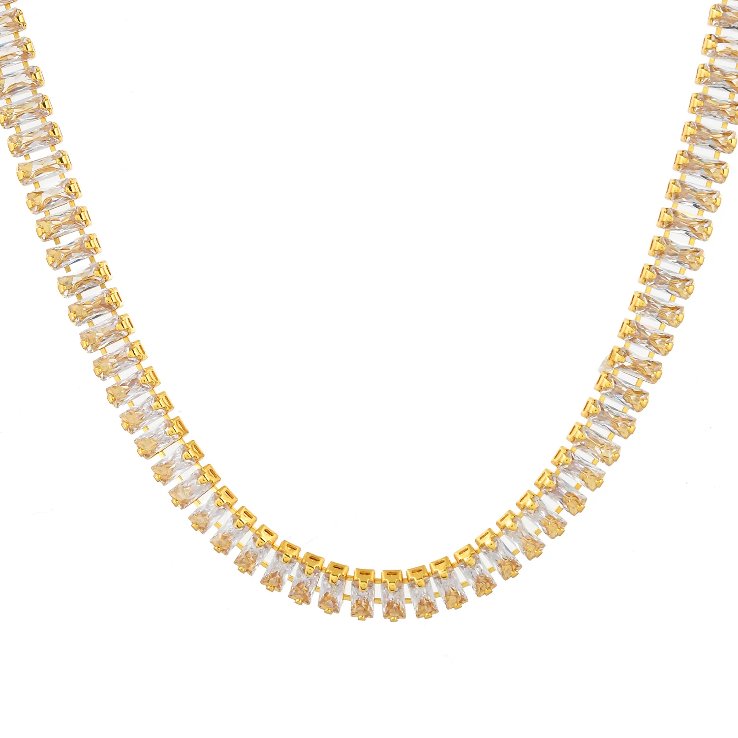 Sparkling Essentials Crystal Glow Chic American Diamond Necklace Set - Image 4