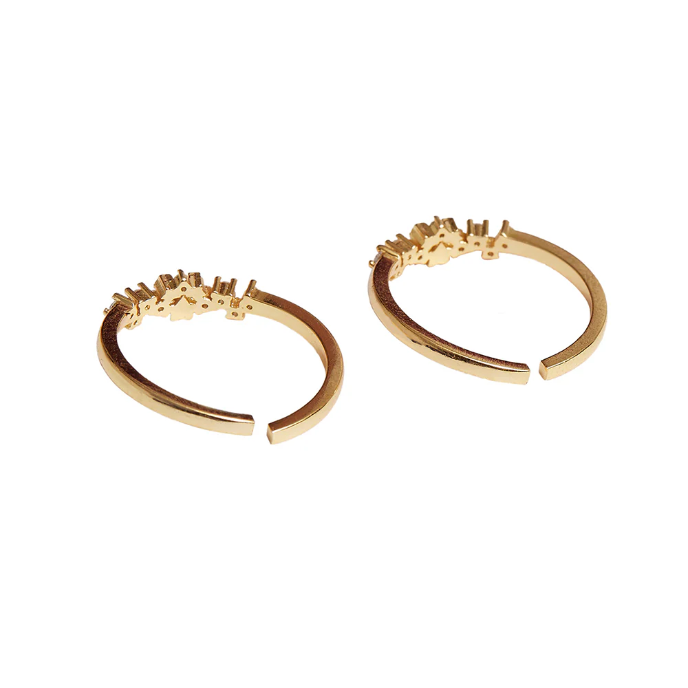 Sparkling Essentials Cz Adjustable Brass Toe Rings - Image 3