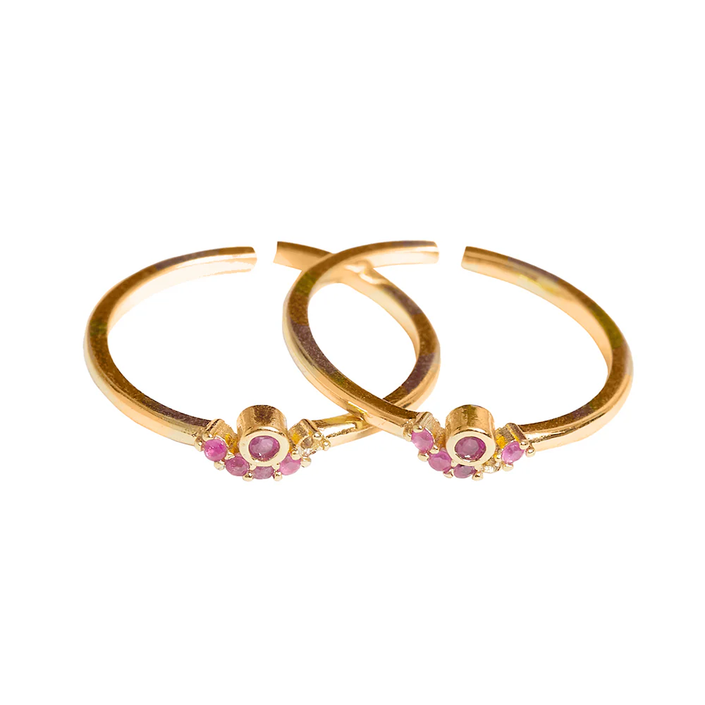 Sparkling Essentials Cz Embellished Pair Of Toe Rings - Image 5