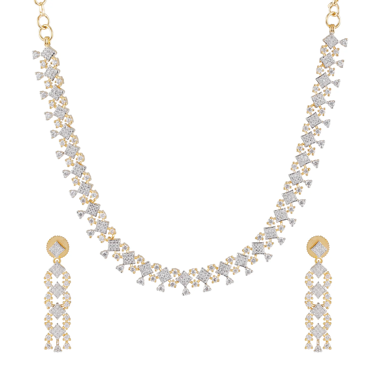 Sparkling Essentials Dewelle American Diamond Necklace Set - Image 5