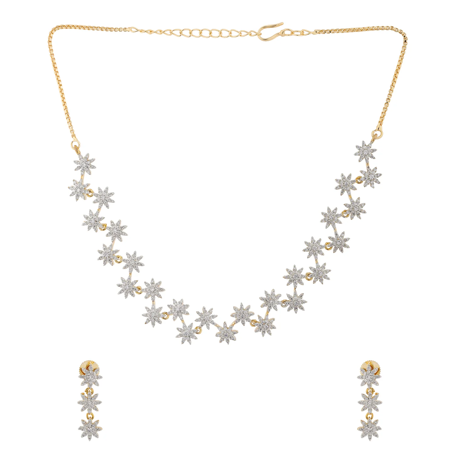 Sparkling Essentials Flora Spark CZ Necklace Set - Image 4