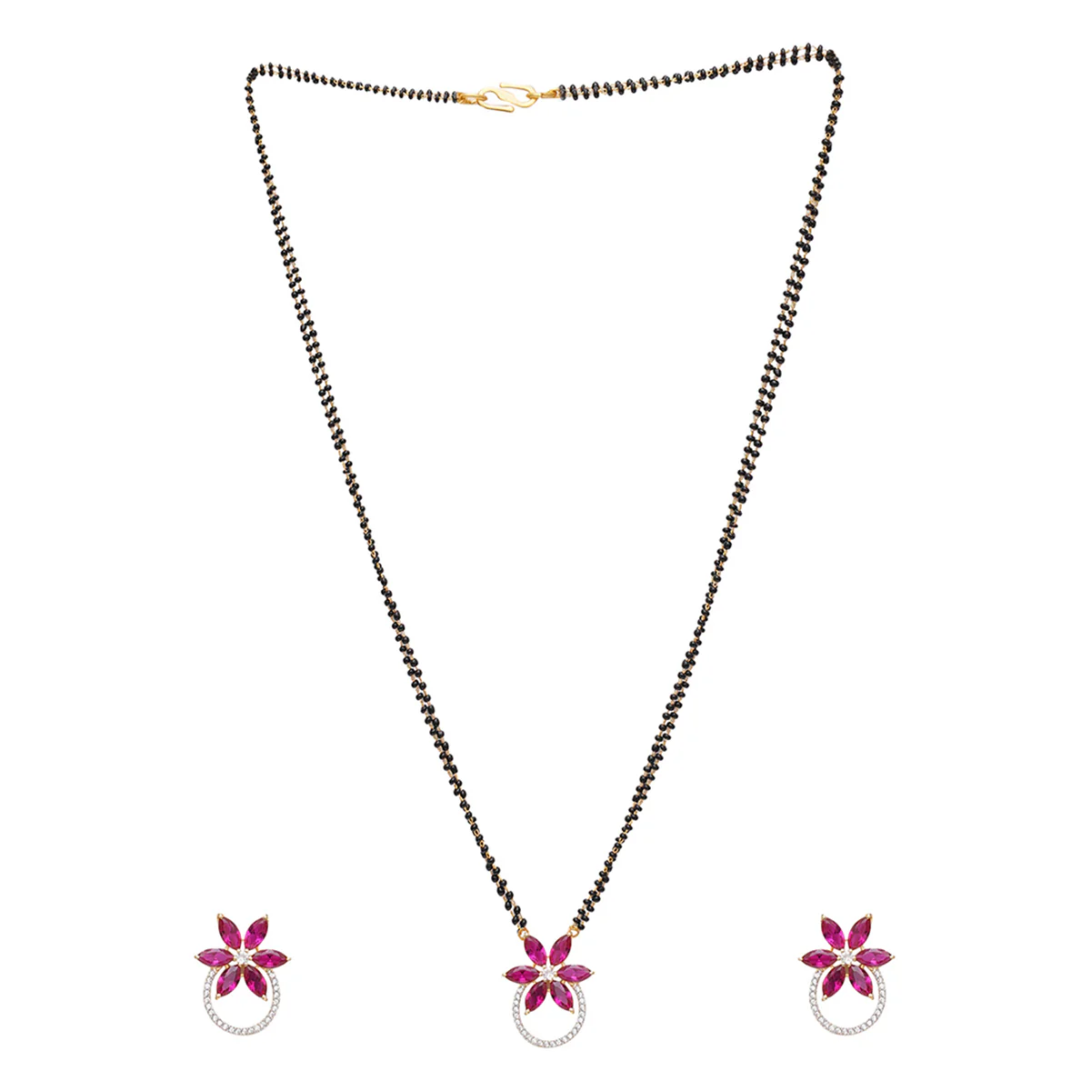 Sparkling Essentials Floral CZ Mangalsutra Set - Image 3