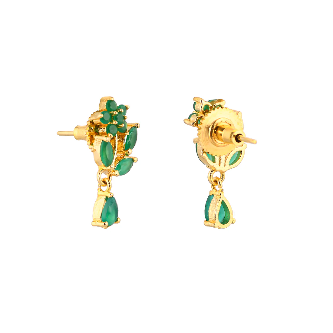 Sparkling Essentials Floral Gold Plated CZ Stud Earrings - Image 5