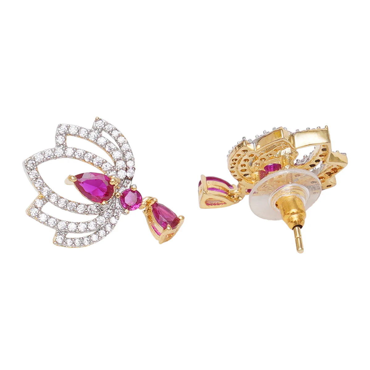Sparkling Essentials Floral Motifs Zircons Mangalsutra Set - Image 5