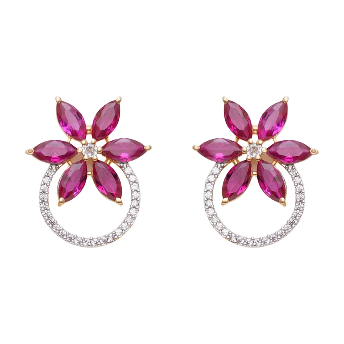 Sparkling Essentials Floral Zircons Stud Earrings - Image 3