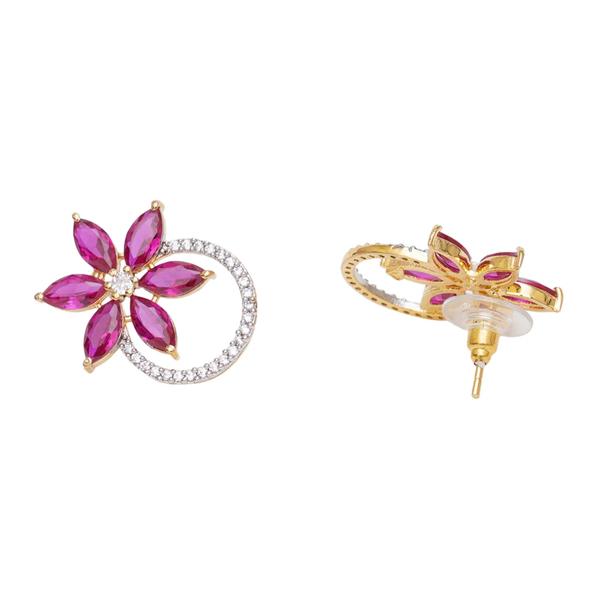 Sparkling Essentials Floral Zircons Stud Earrings - Image 4