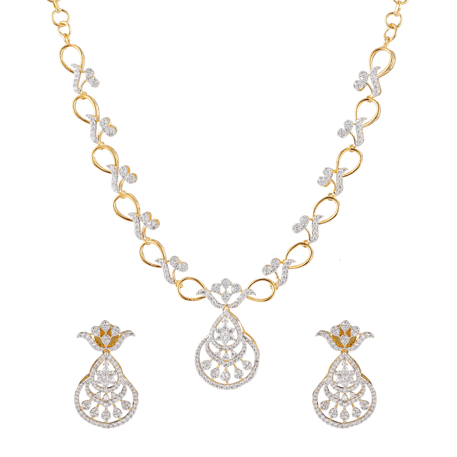 Sparkling Essentials Florinelle American Diamond Necklace Set - Image 5