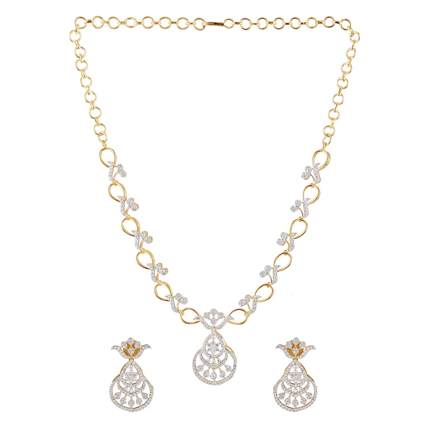 Sparkling Essentials Florinelle American Diamond Necklace Set - Image 6