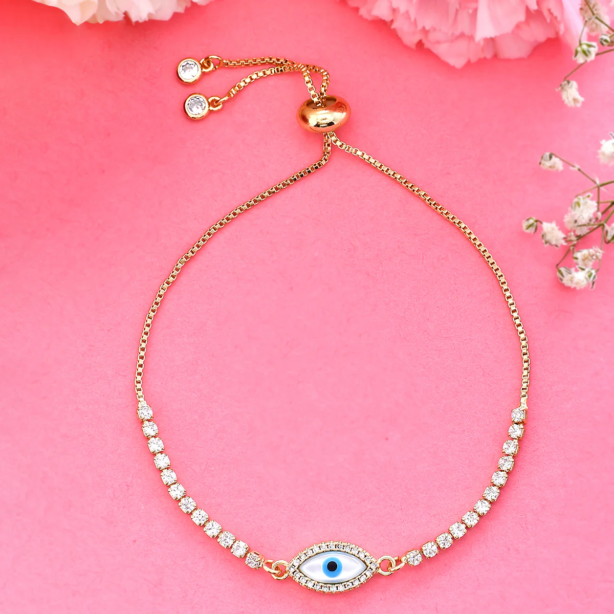 Sparkling Essentials Golden Gaze Evil Eye Bracelet