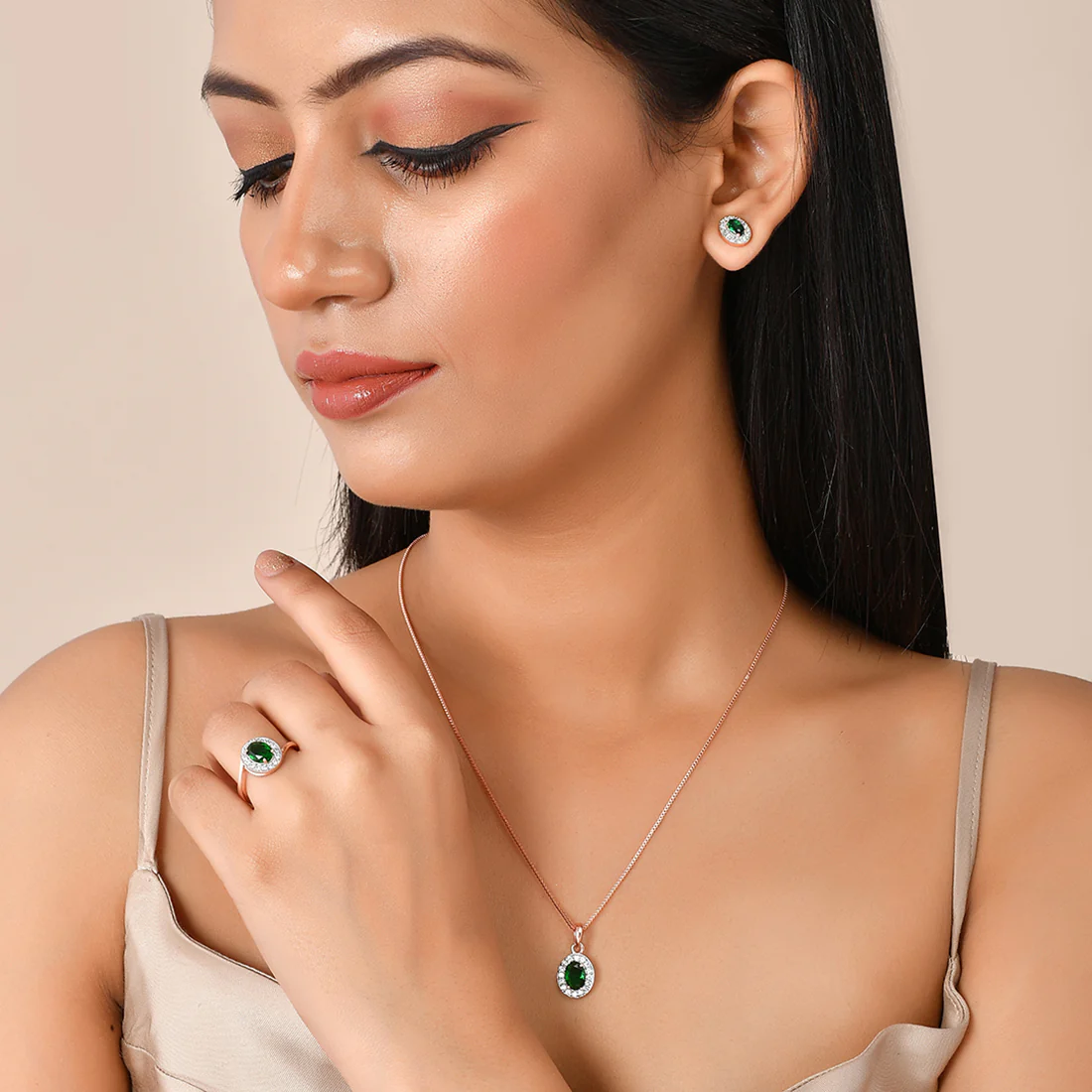 Sparkling Essentials Green Oval Cut Zirconia Box Set - Image 2