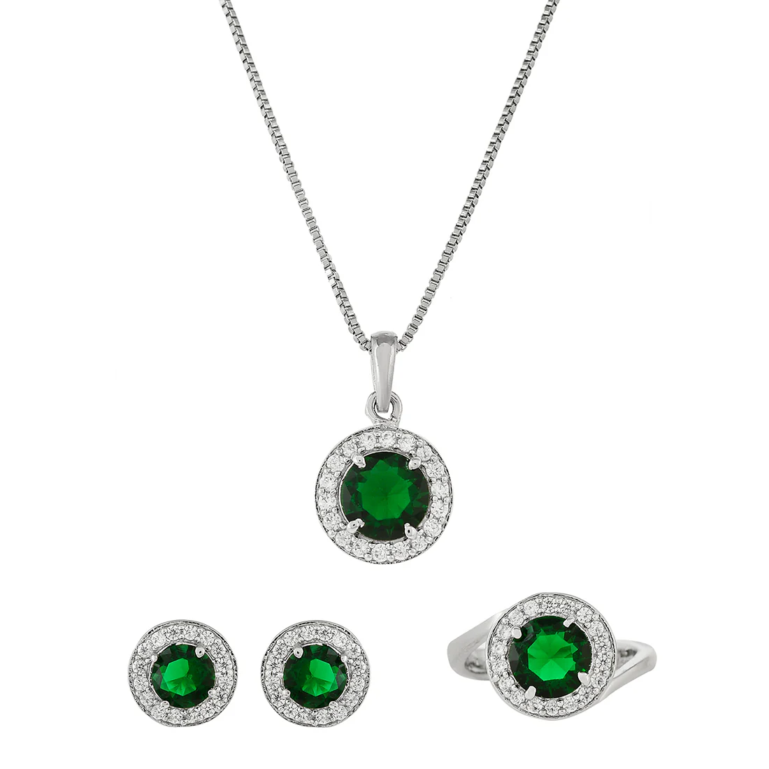 Sparkling Essentials Green Round Cut CZ Box Set - Image 3