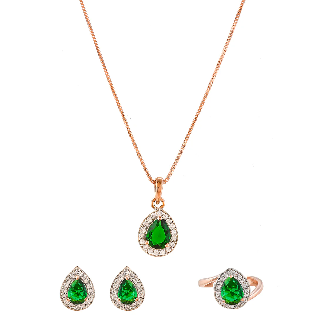 Sparkling Essentials Green Teardrop Cut Zirconia Box Set - Image 3
