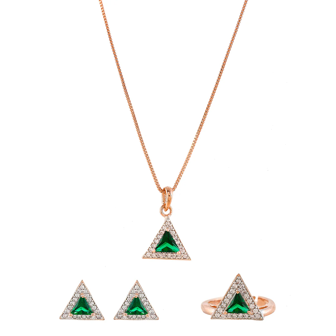 Sparkling Essentials Green Triangle Cut Zirconia Box Set - Image 3
