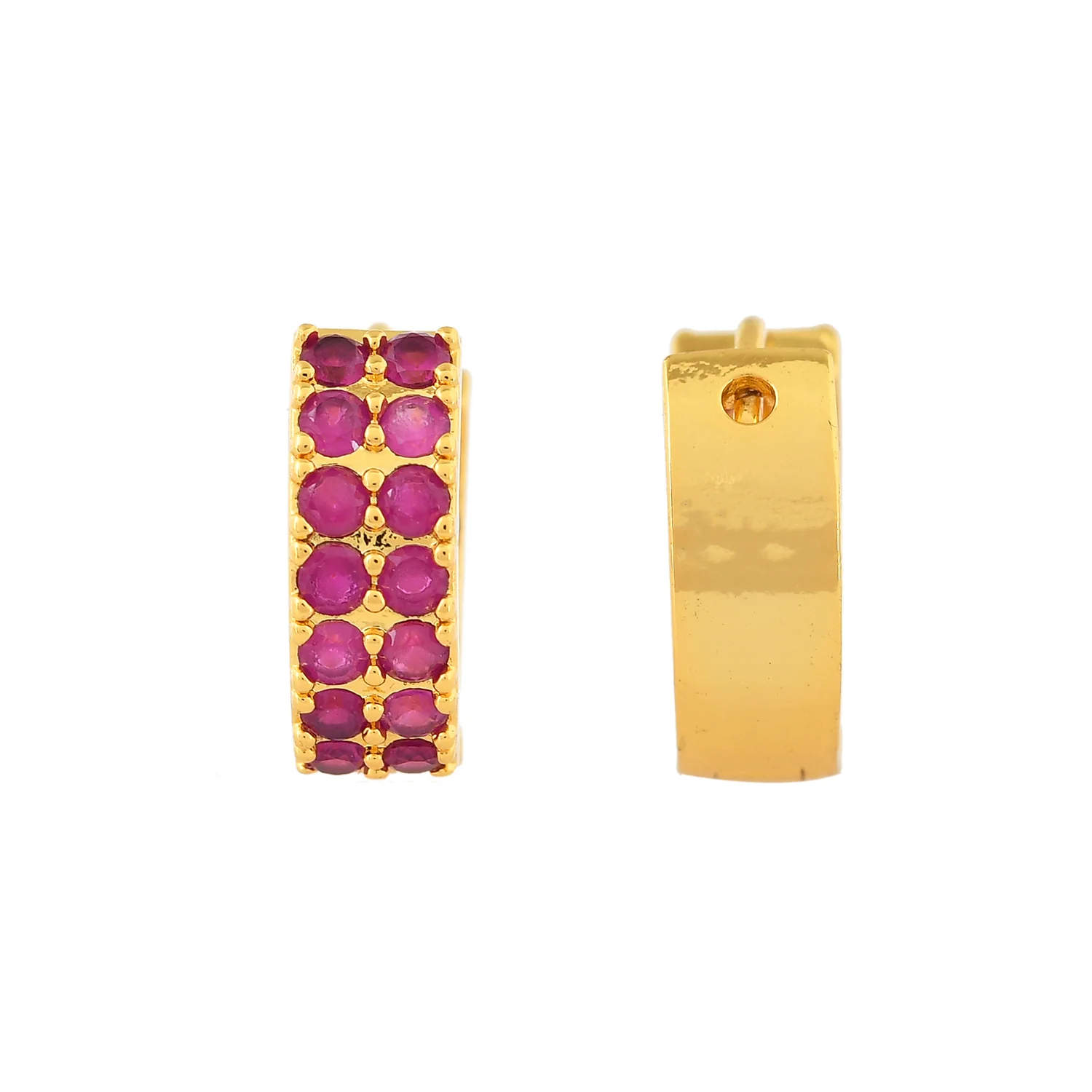 Sparkling Essentials Gulab Hoop Stud Earrings - Image 5
