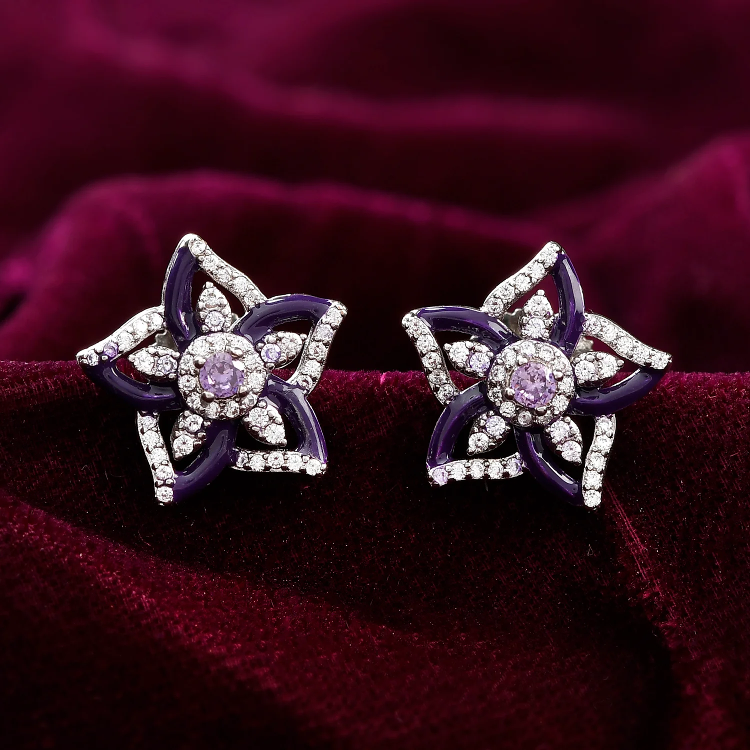 Sparkling Essentials Lilac Starlit Stud Earrings
