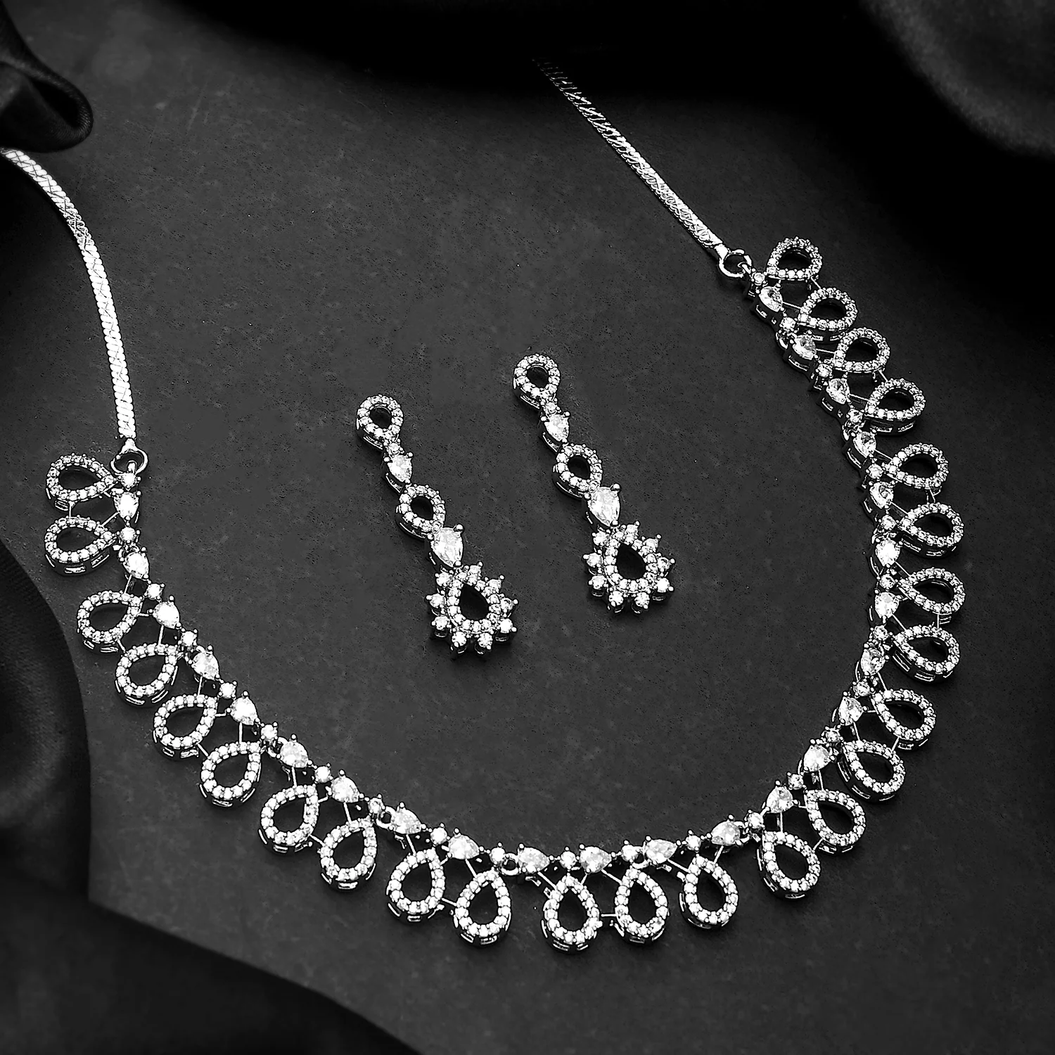 Sparkling Essentials Luminescent Grace American Diamond Necklace Set