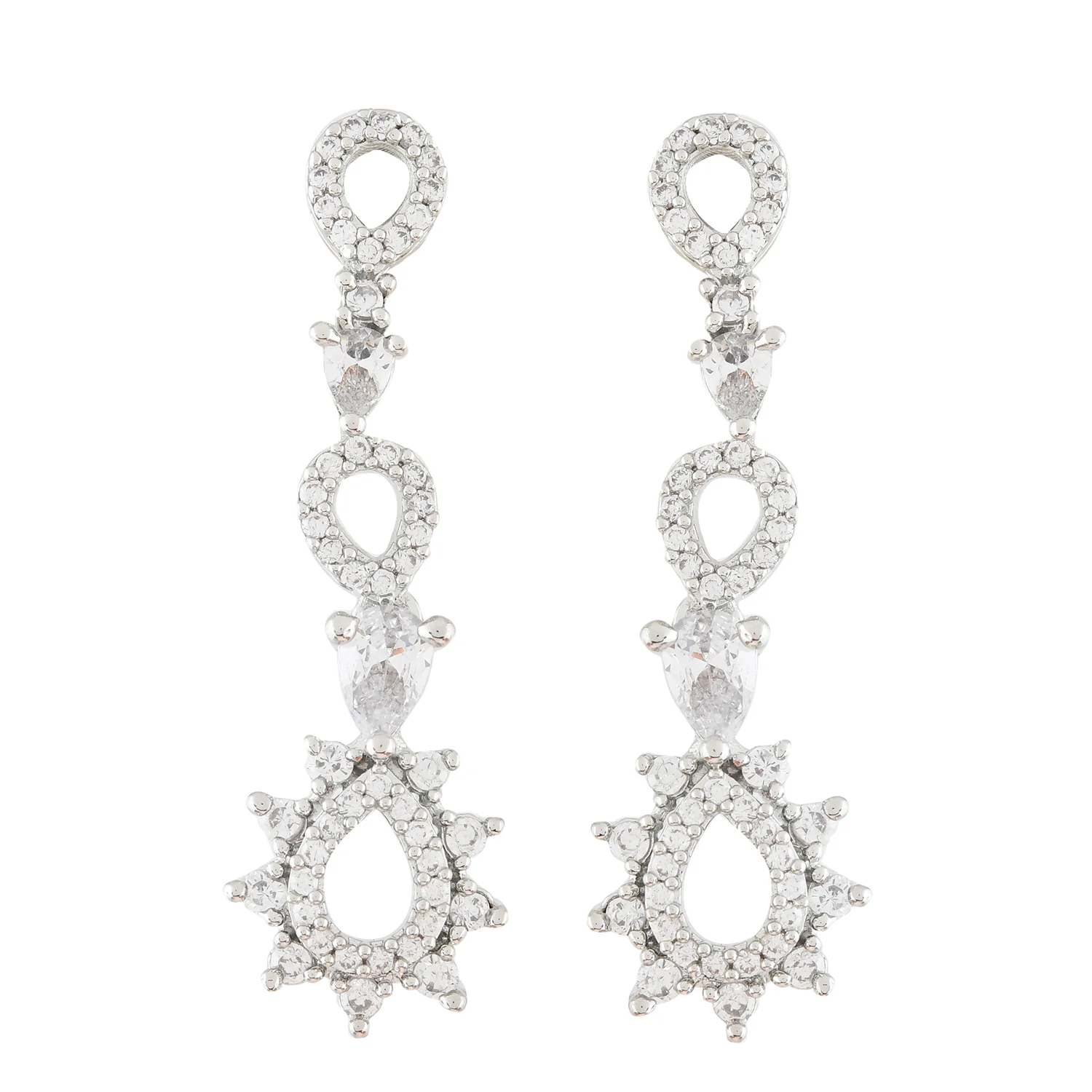 Sparkling Essentials Luminescent Grace American Diamond Necklace Set - Image 6