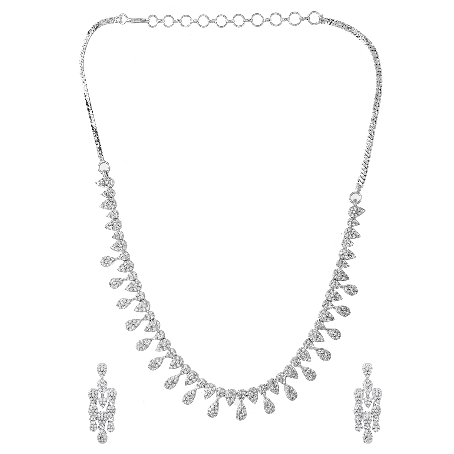 Sparkling Essentials Mystic Glam American Diamond Necklace Set - Image 4