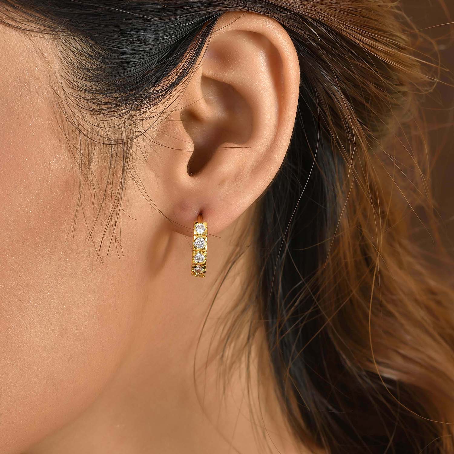 Sparkling Essentials Nayan Hoop Stud Earrings - Image 2