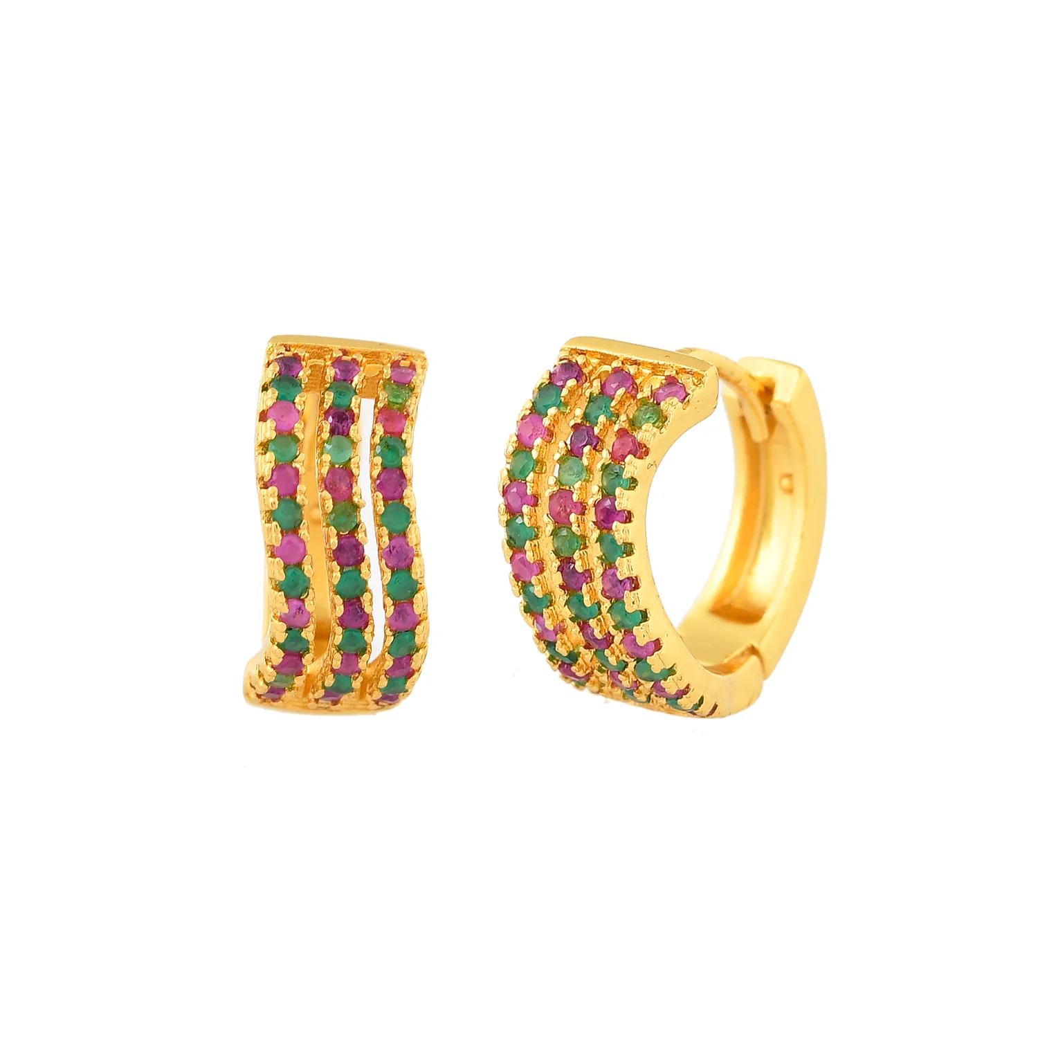 Sparkling Essentials Nitya Hoop Stud Earrings - Image 3
