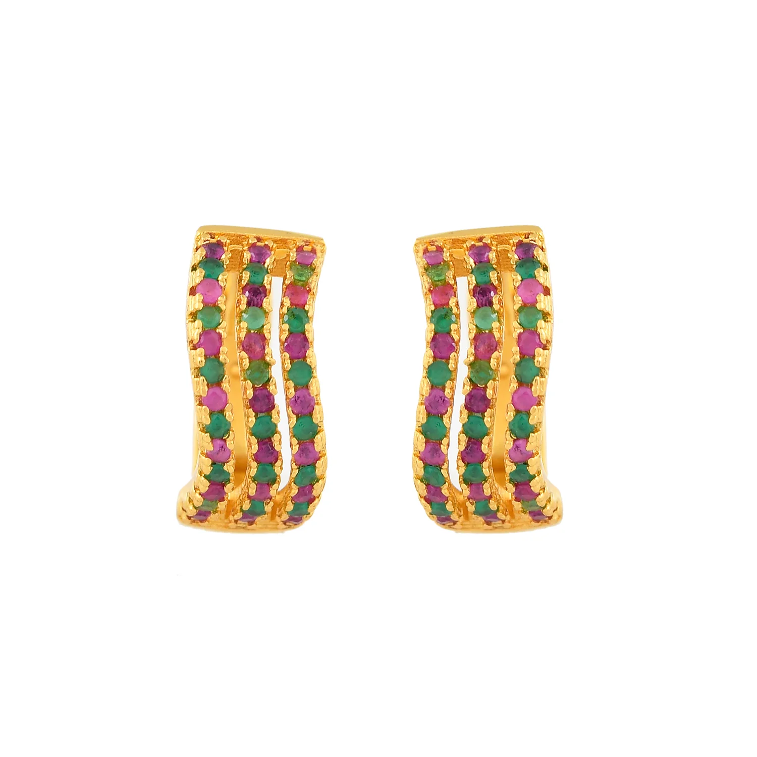 Sparkling Essentials Nitya Hoop Stud Earrings - Image 4