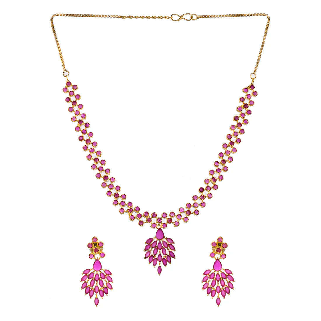 Sparkling Essentials Pink Drop Cut CZ Stones Jewellery Set - Image 3