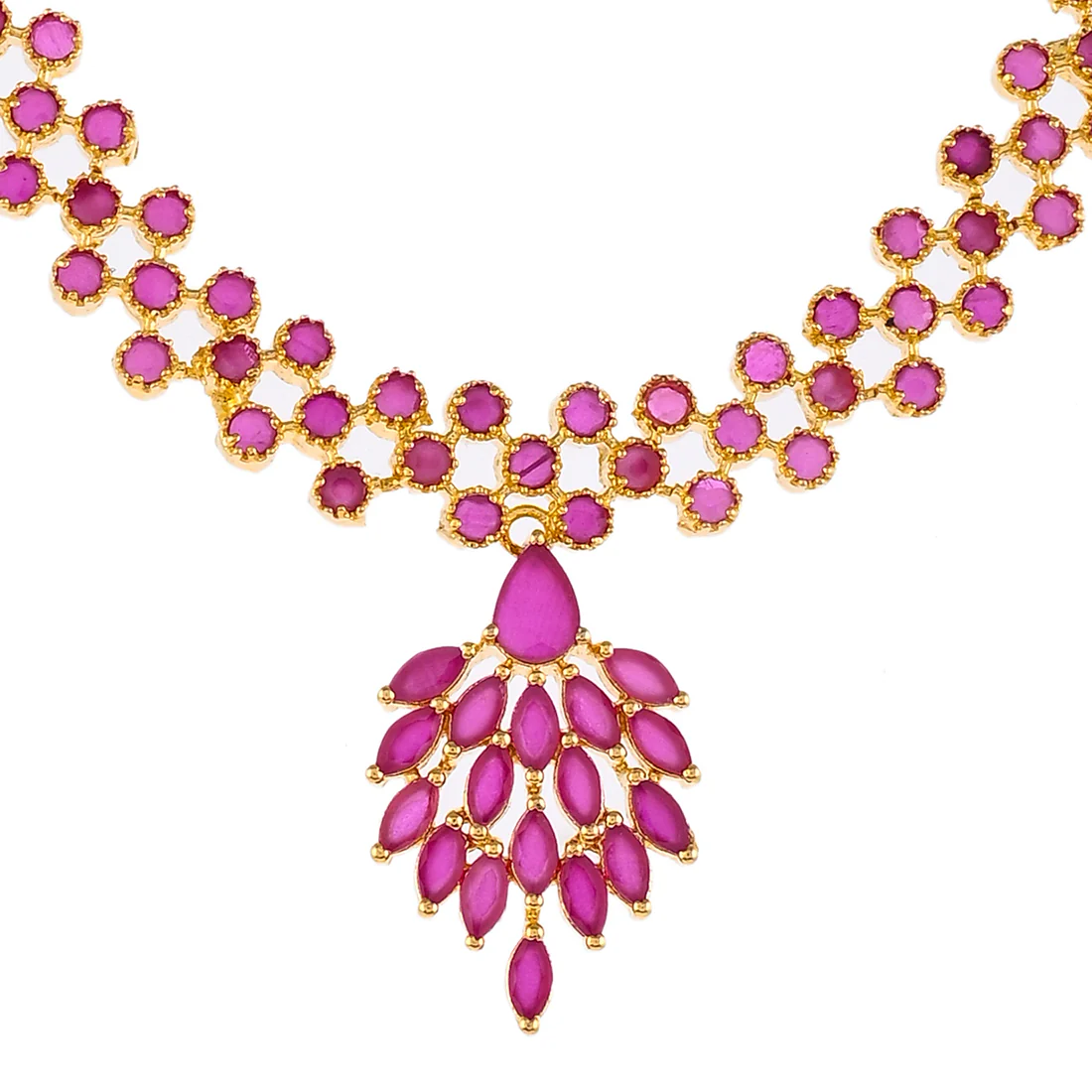 Sparkling Essentials Pink Drop Cut CZ Stones Jewellery Set - Image 4