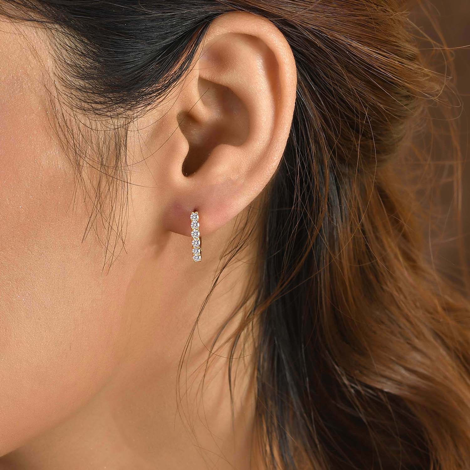 Sparkling Essentials Prism Hoop Stud Earrings - Image 2