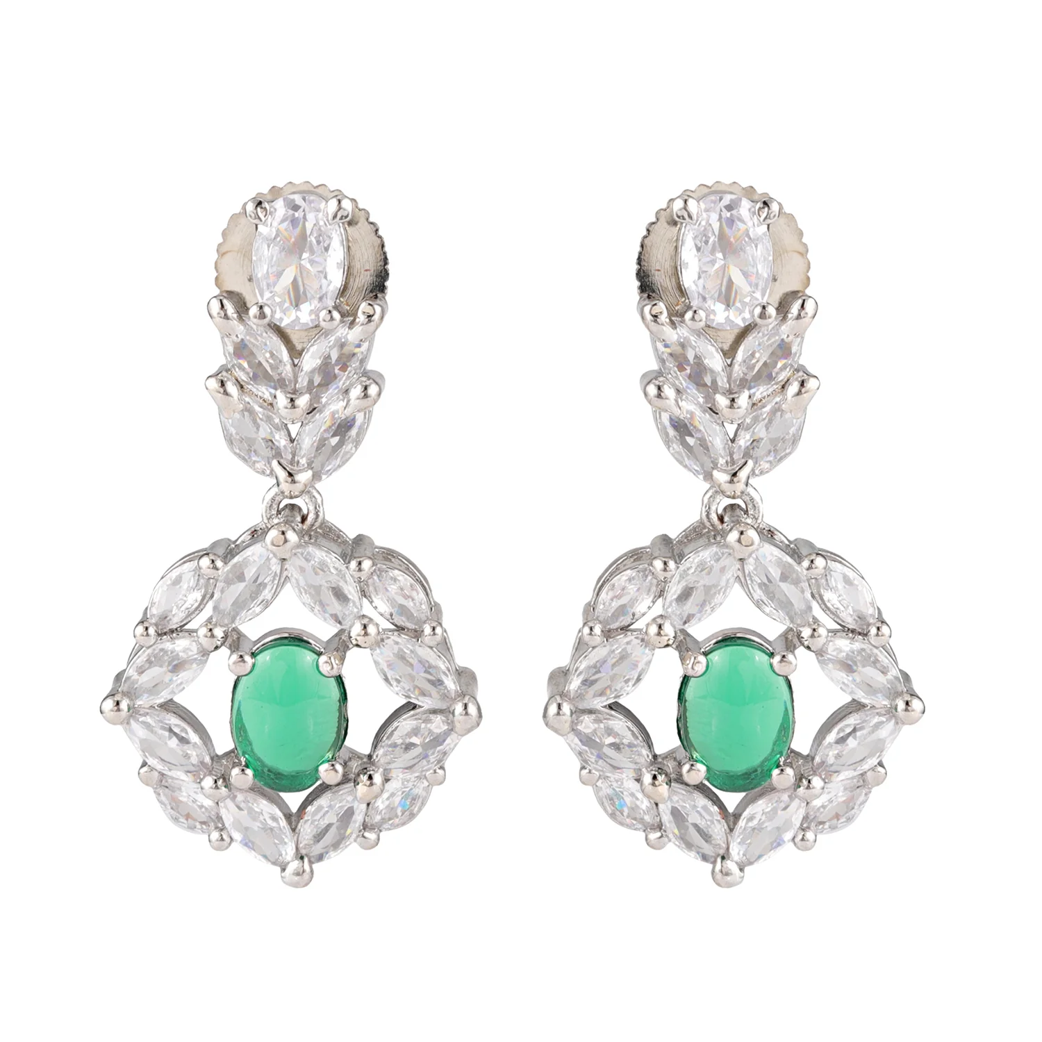 Sparkling Essentials Prismara Multicolor American Diamond Necklace Set - Image 3