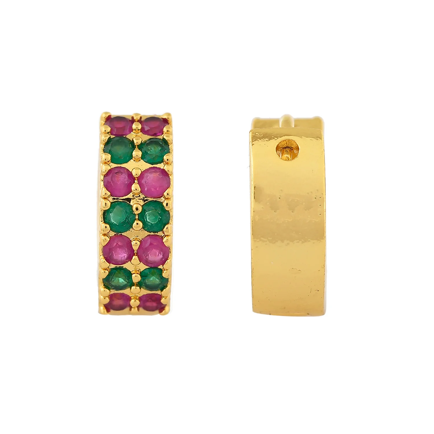 Sparkling Essentials Rivaaz Hoop Stud Earrings - Image 5
