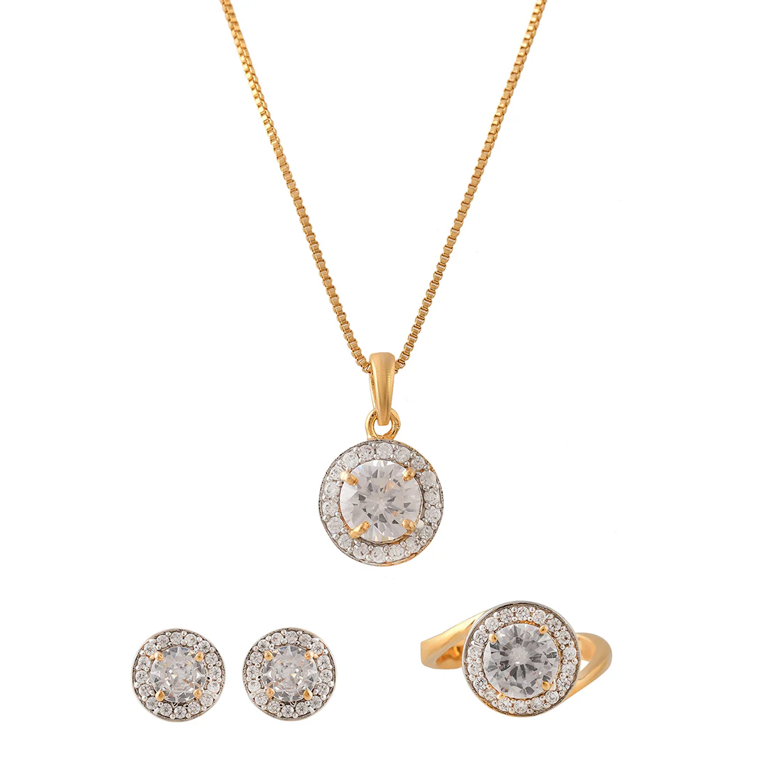 Sparkling Essentials Round Cut Cluster Setting White CZ Box Set - Image 3