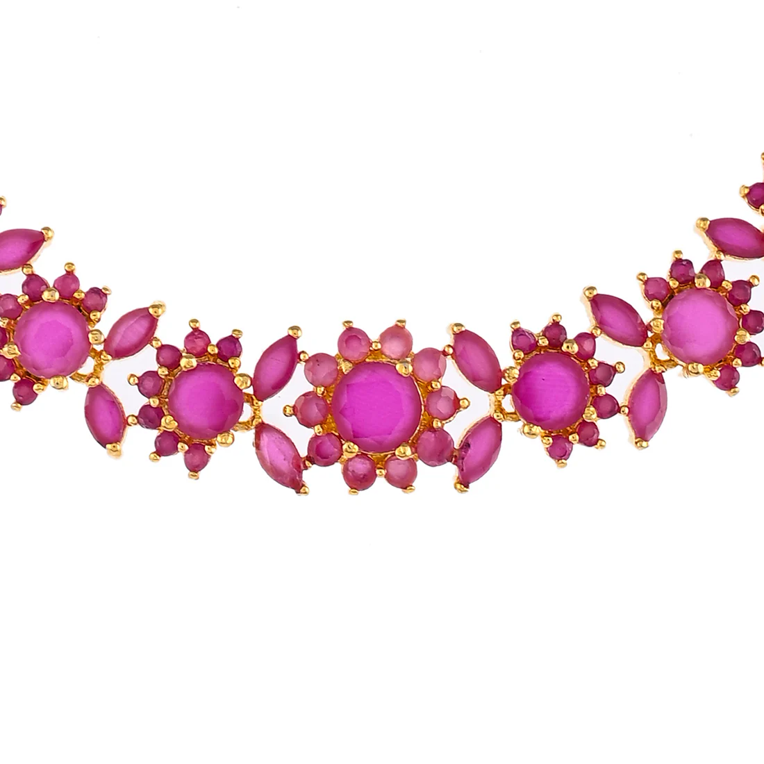 Sparkling Essentials Round Cut Pink Zirconia Stones Jewellery Set - Image 4