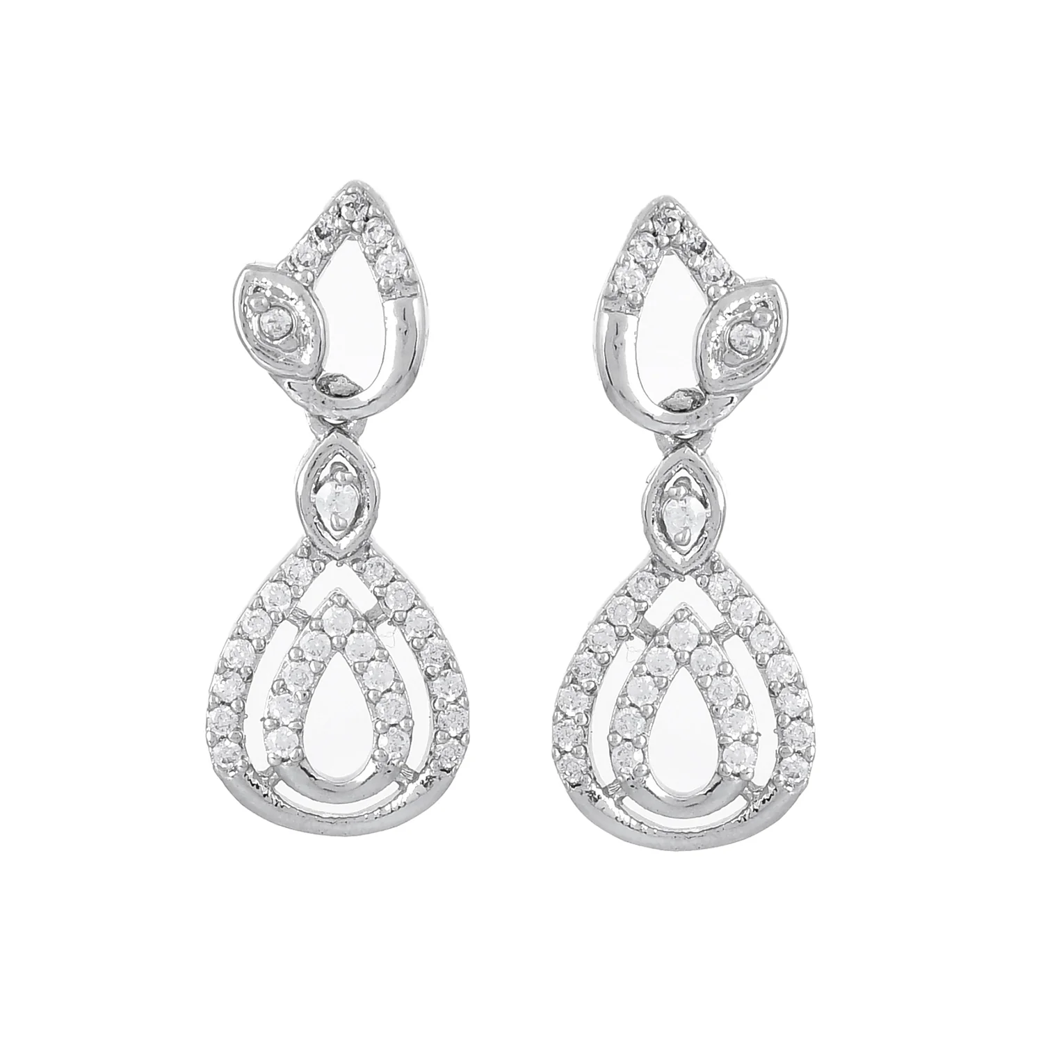 Sparkling Essentials Teardrop Dazzle American Diamond Necklace Set - Image 6
