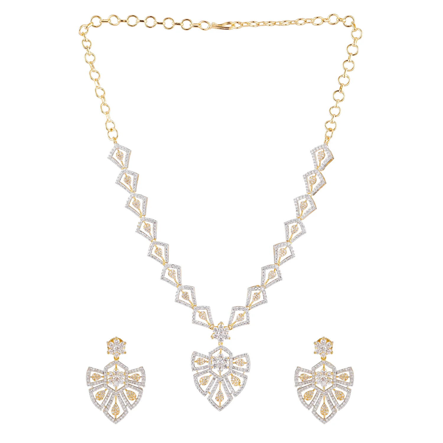 Sparkling Essentials Vistara American Diamond Necklace Set - Image 6