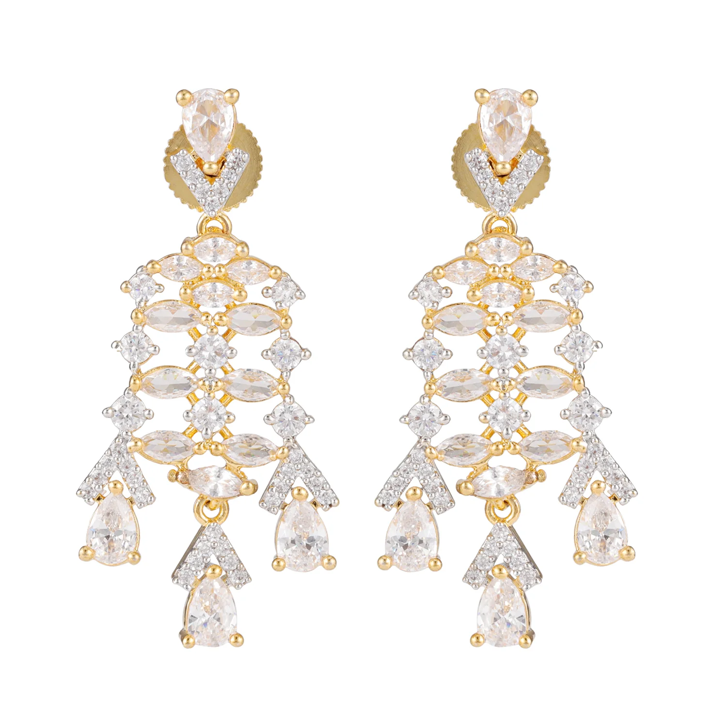 Sparkling Essentials Zyra Bloom American Diamond Necklace Set - Image 3