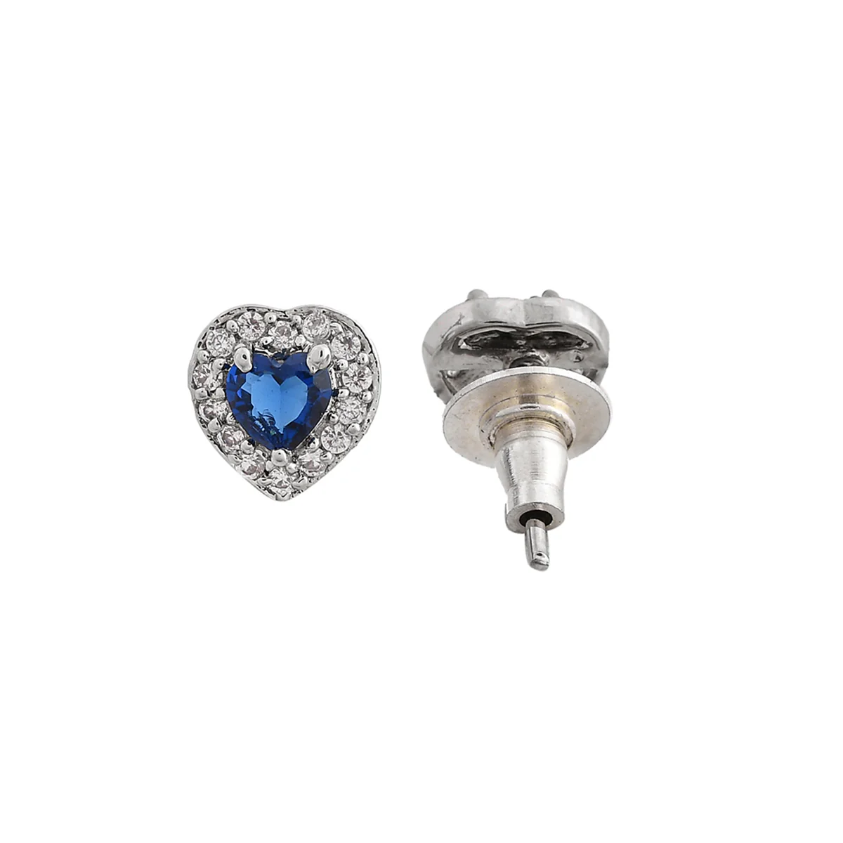 Sparkling Essesntials Blue Heart Shaped Silver Mangalsutra Set - Image 5