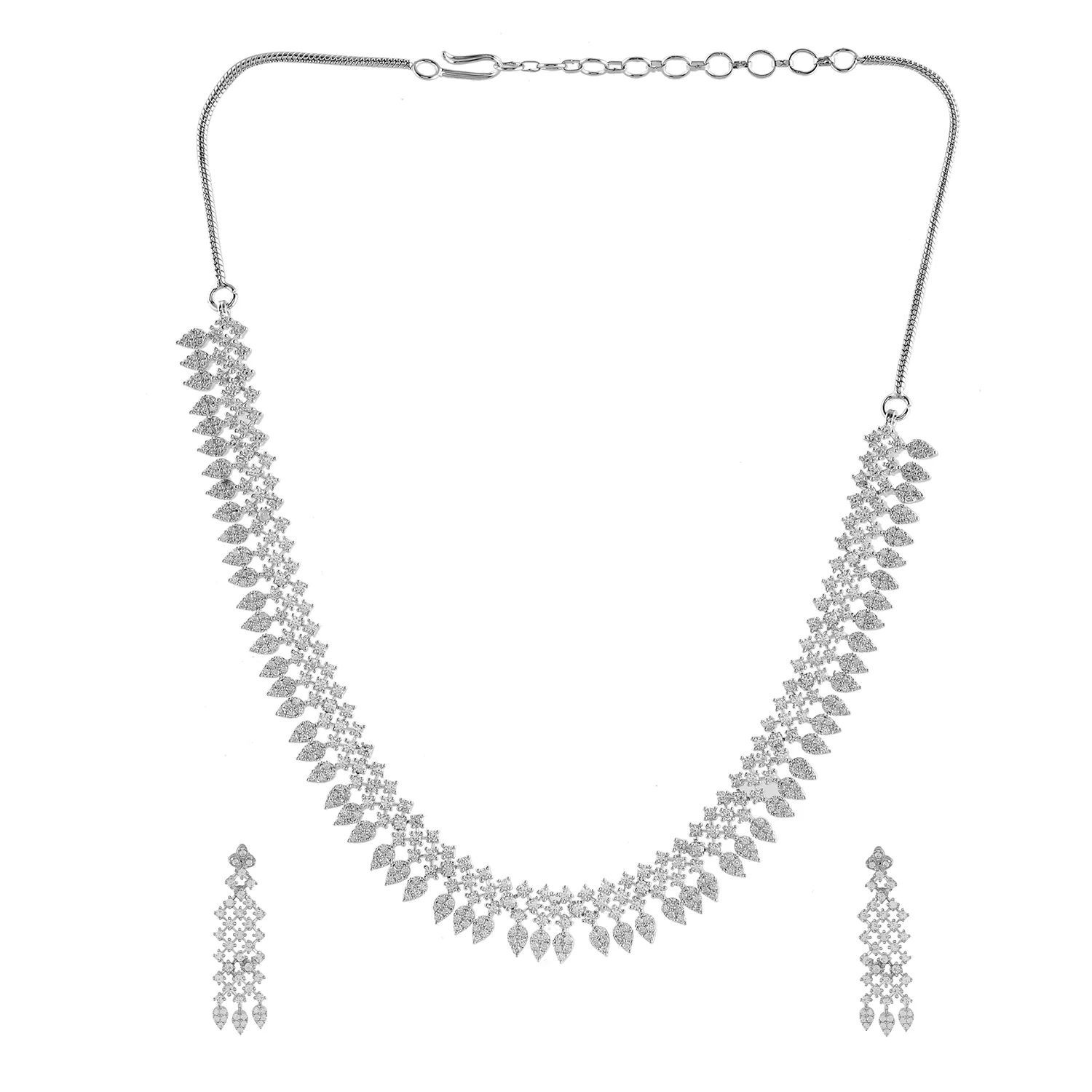 Sparkling Opulance Dazzling American Diamond Necklace Set - Image 4