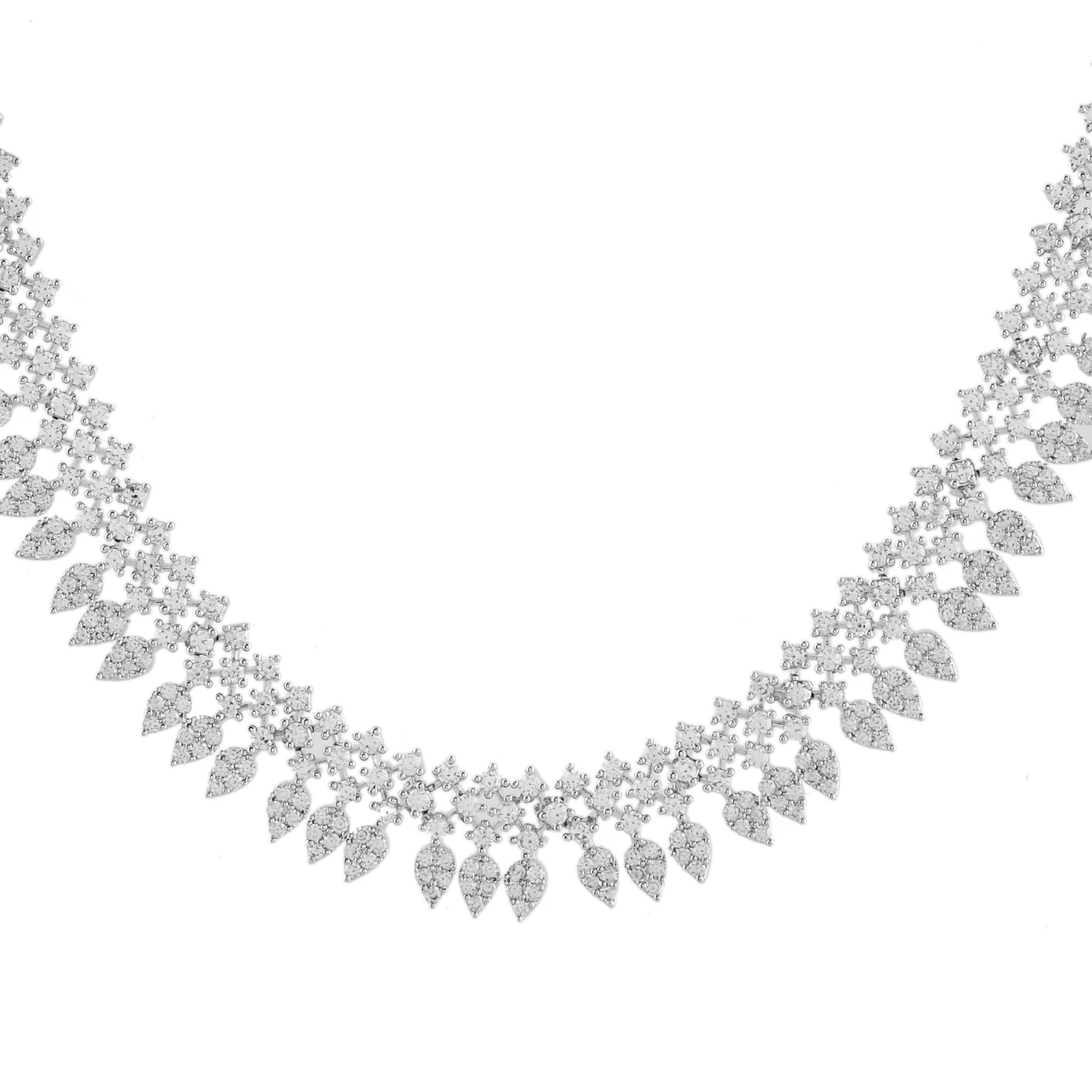 Sparkling Opulance Dazzling American Diamond Necklace Set - Image 5