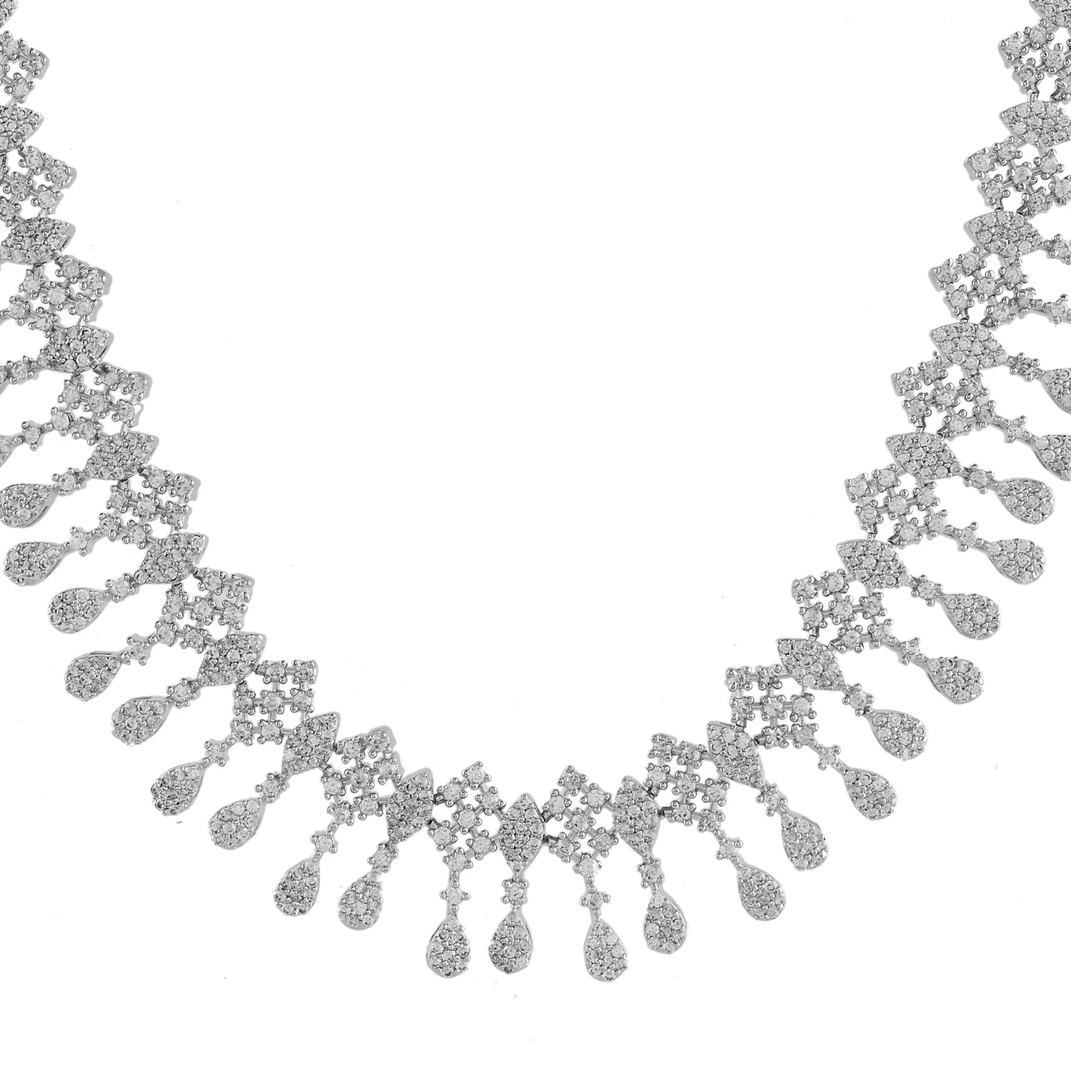 Sparkling Opulance Elegant Teardrop American Diamond Necklace Set - Image 5